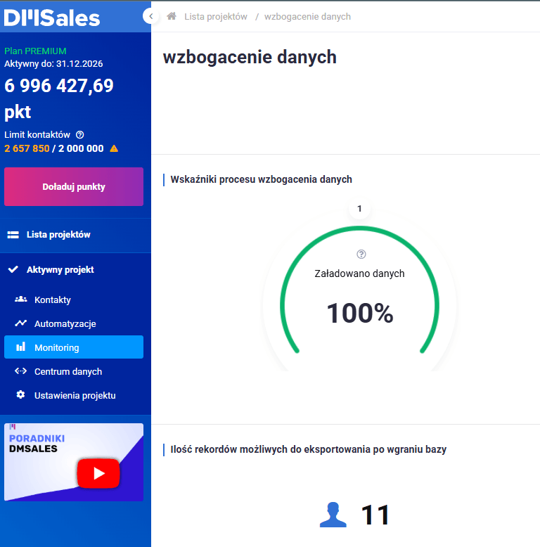 Wzbogacenie danych - Monitoring
